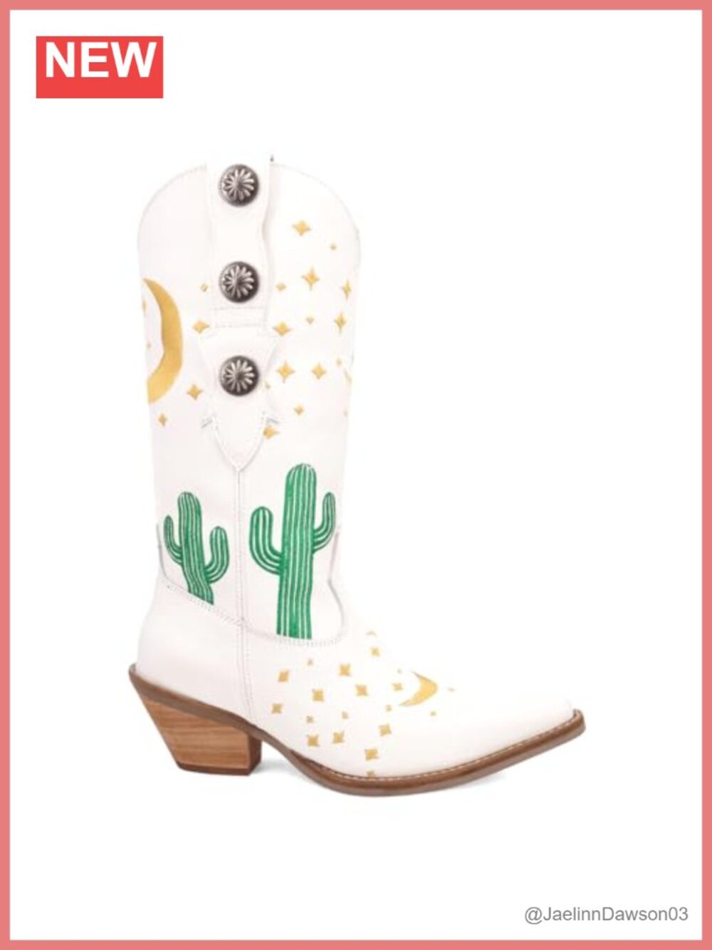 Dingo Pachita White Leather Embroidered Snip Toe Pull-On Mid-Calf Casual Boots